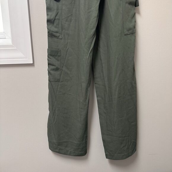 Zara Women’s Cargo Pants Size XS Olive Green Drawstring Casual High Waist‎ NWT - Picture 10 of 14